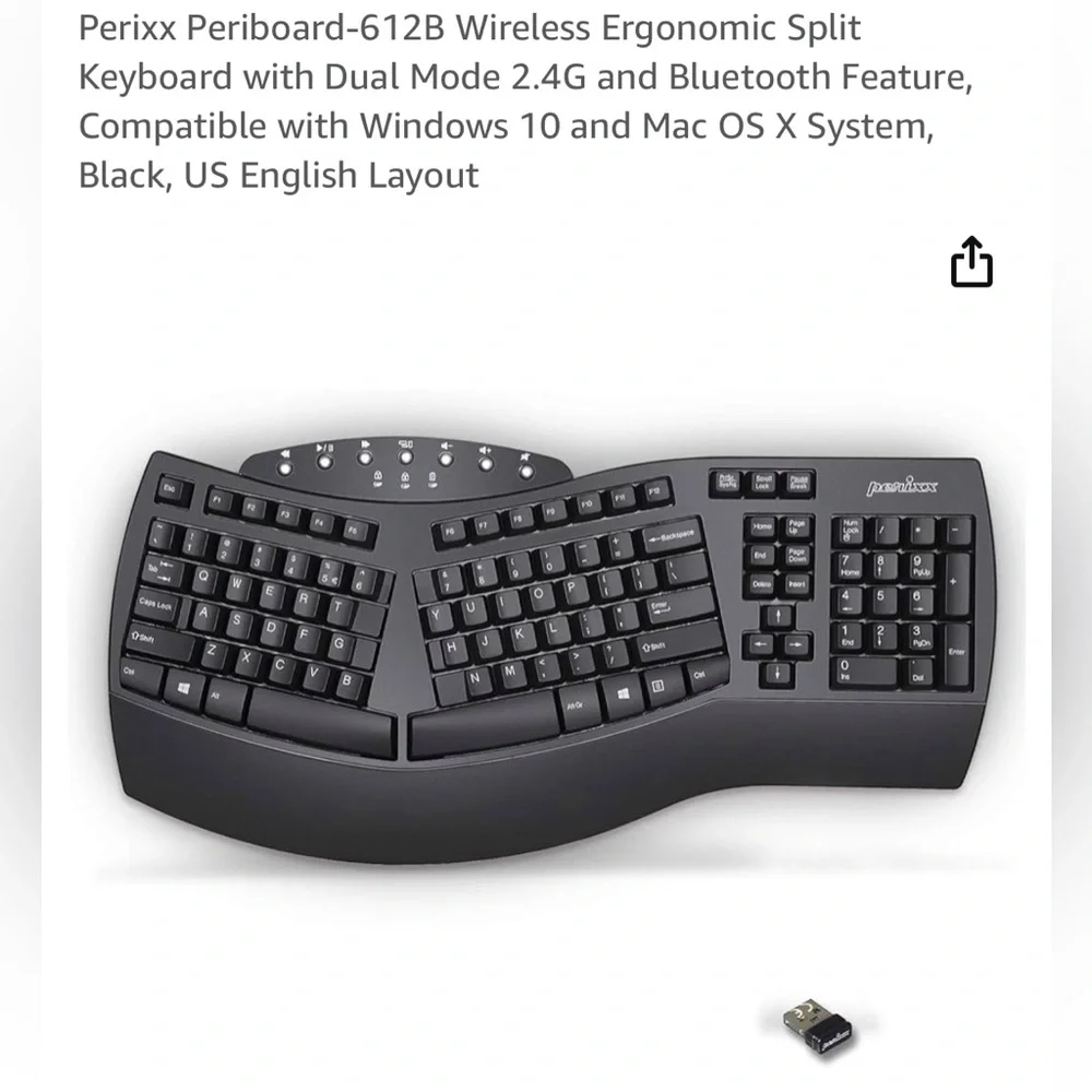 Perixx Periboard-612 wireless ergonomic split keyboard ⌨️
